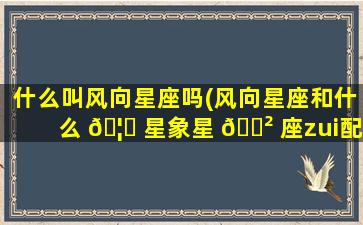 什么叫风向星座吗(风向星座和什么 🦋 星象星 🌲 座zui
配)
